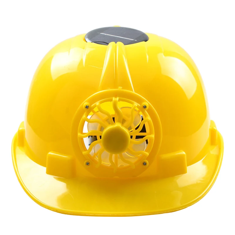 Solar Powered Safety font b Helmet b font Hard Ventilate Hat Cap with Cooling Cool Fan