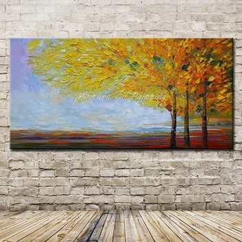 

Arthyx Paintings Large Size Hand Painted Abstract Trees Oil Paintings On Canvas Modern Home Wall Decor Pictures for Living Room