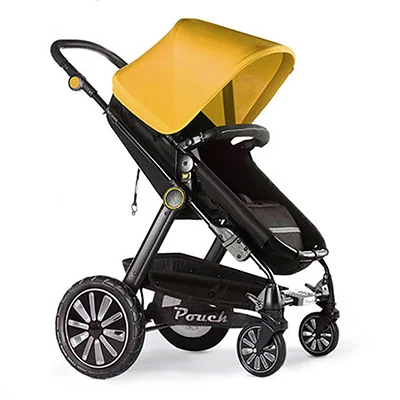 Yellow Pouch baby strollers EU standard baby pram 2 in 1 0-36 months baby strollers carriage many colors send free gifts Free shipping - Color: Yellow