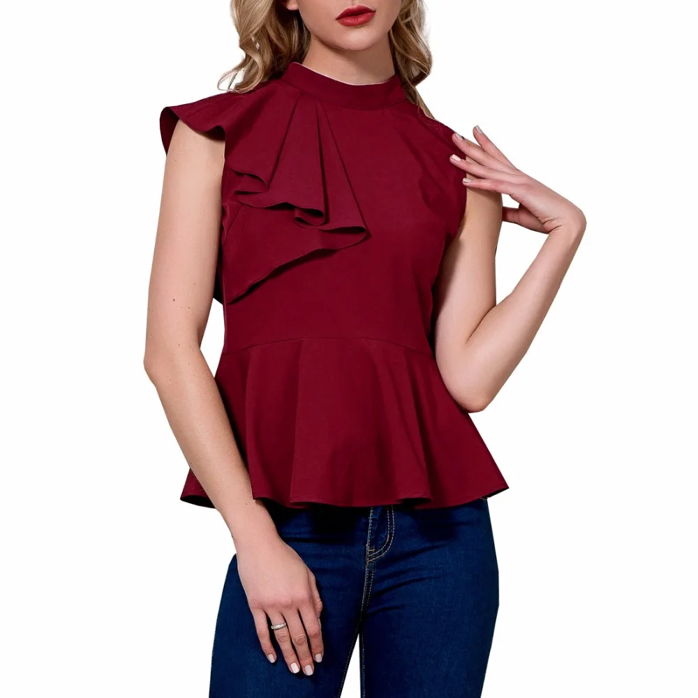 Aliexpress.com : Buy 2018 mango ysysnew Women Ruffle Tops Blouse O neck ...