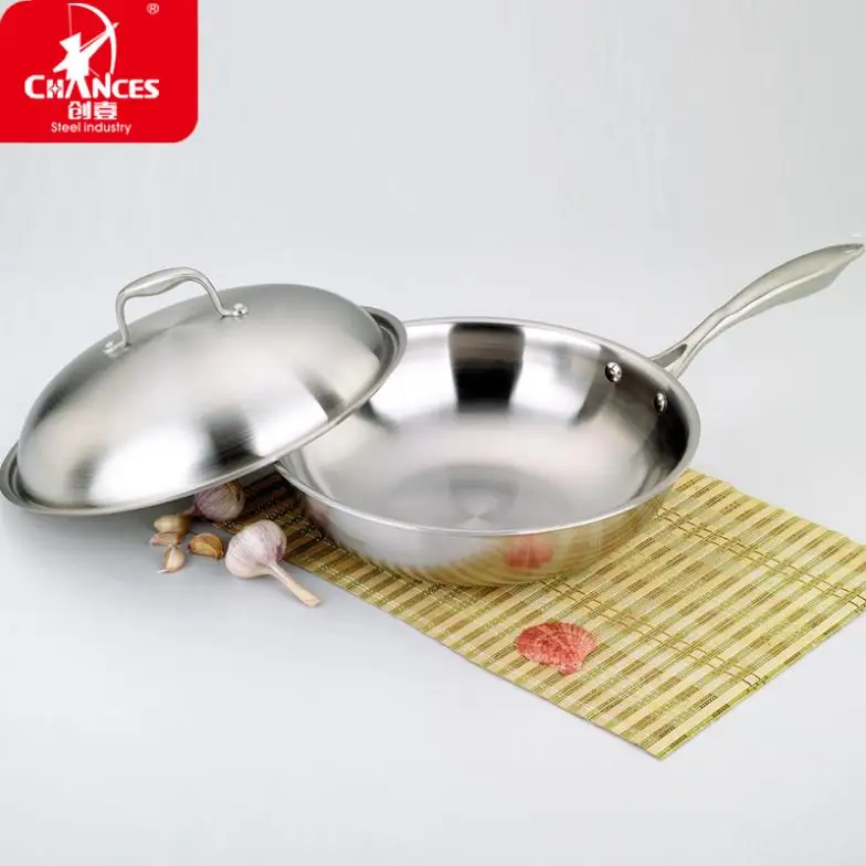 2014 Hot Sale Stainless Steel Wok Pan Non stick Frying Pan Cooking Pots