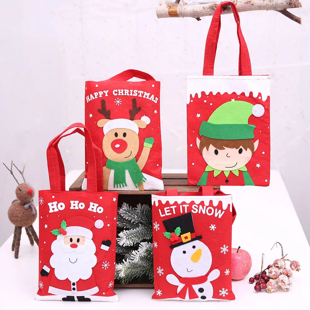 Xmas Santa Claus Gift Bags Merry Christmas Candy Bag Christmas Party Decor AN 