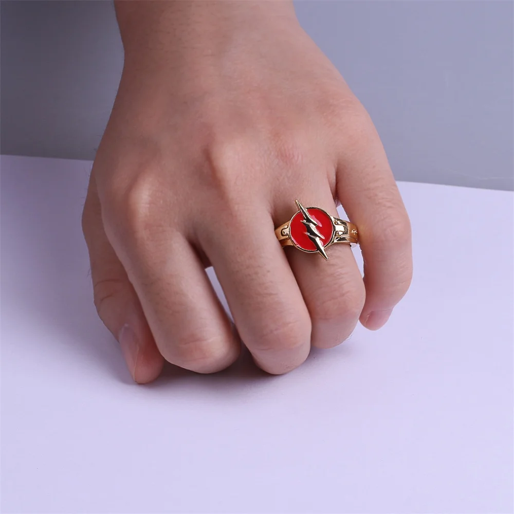 Superhero Flash DC Movie Comics Jewelry Replica Flash Season 2 New Arrival Rings for Men Women Metal (7)