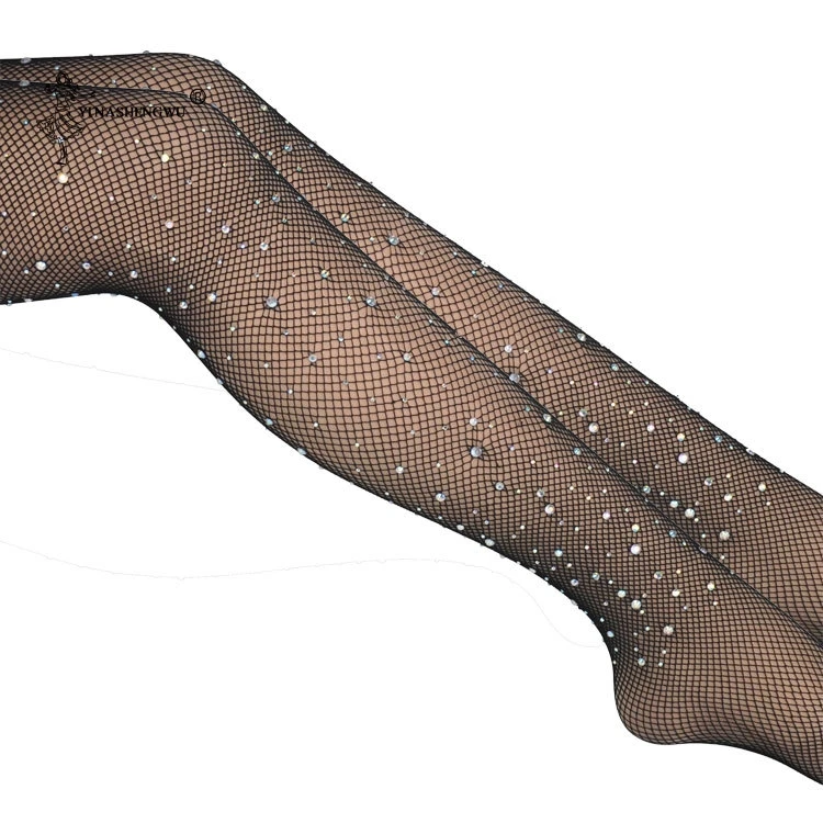 New Women Nightclub dance Diamond Mesh Tights Pantyhose Multicolor Rhinestone Nylons Shiny Pantyhose Collant Hosiery Fish Net