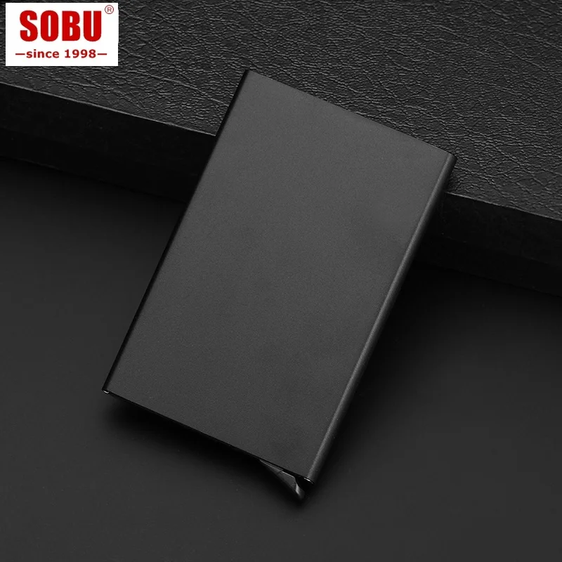 

2018 Automatic Silde Aluminum ID Cash Card Holder Men Business RFID Blocking Wallet Credit Card Protector Case Pocket Purse H089