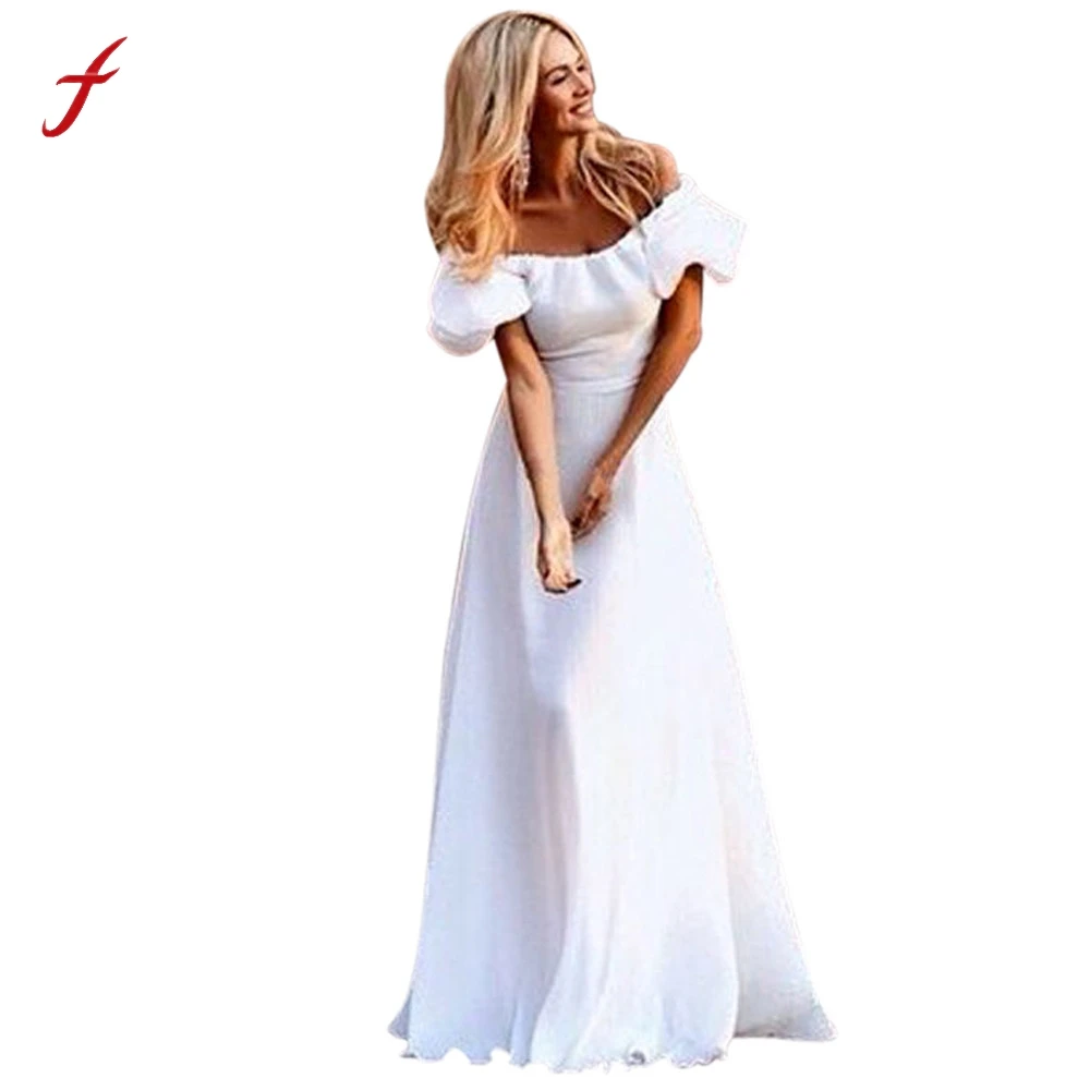 Femmes Maxi Boho Robe Blanche Longue été Plage Longue Soirée