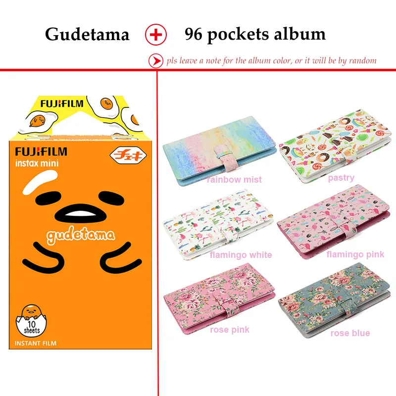 Fujifilm Instax Мини пленка Gudetama 10 листов fr Instax Mini 9 8+ 7 s 70 90 25 мгновенный Polariod камера принтер для смартфонов SP-2 1 - Цвет: Film2 and 96P Album