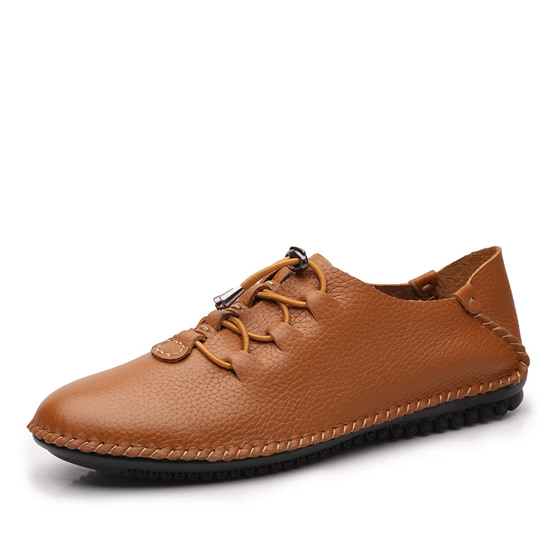 Plus Size High Quality Men Genuine Leather Shoes Breathable Softness Cow Leather Casual Shoes Anti Odor