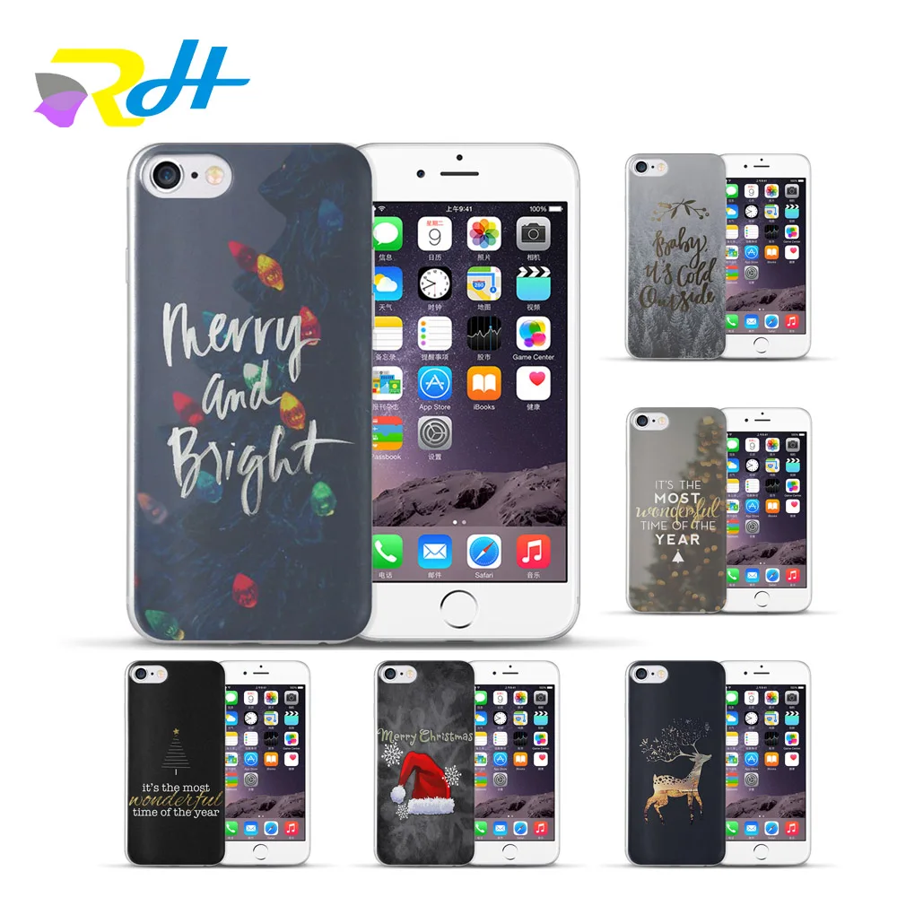 

For iphone 7 7Plus 6S 8 Plus X Xr Xs Max 5S SE Soft silicone Phone Cases Back Cover Capa For Merry Christmas Snowman case
