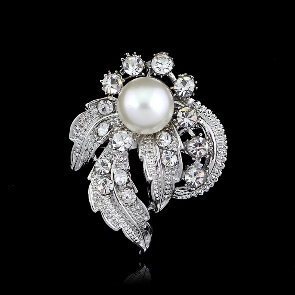 BR0-0370 Created Crystal Pearl Brooches Women Fancy Wedding Sweet Brooch Pins for Girls Ladies | Украшения и аксессуары