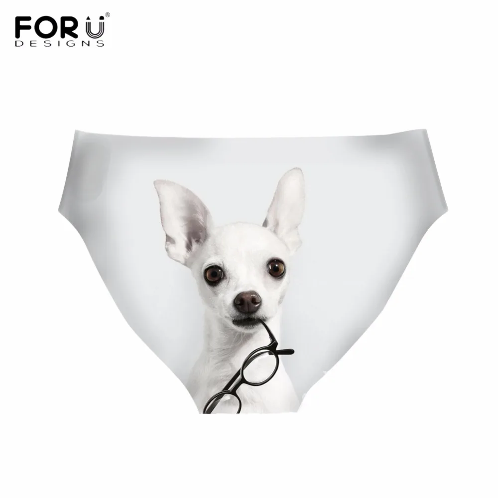 FORUDESIGNS/Забавные 3D Собака принт Чихуахуа женские трусики модные Бодибилдинг девушки бесследное нижнее белье дышащие Бесшовные трусики