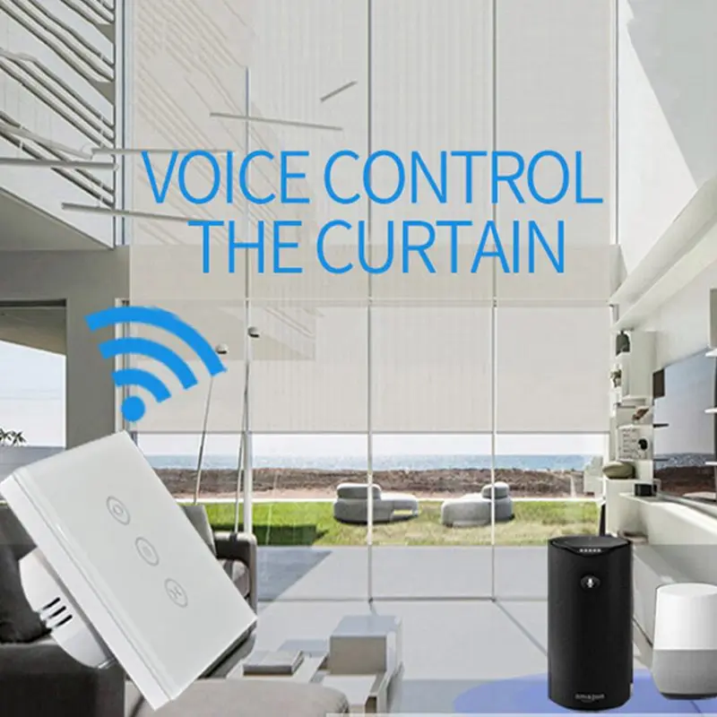 Приложение ЕС Wi-Fi Smart press занавес переключатель голосового управления Alexa и Google телефон управление для занавеска с электроприводом