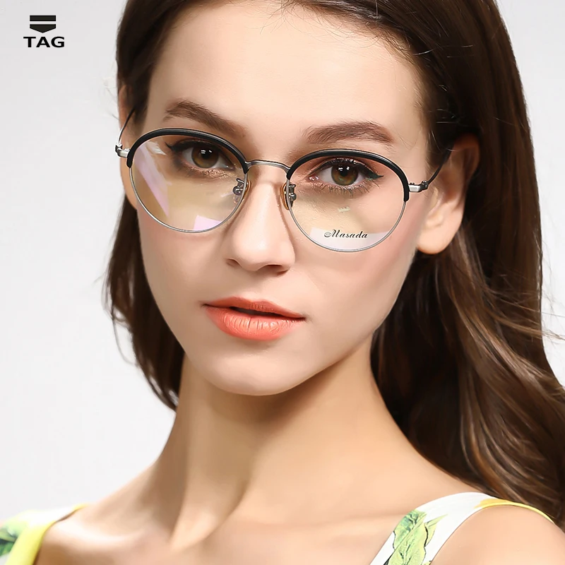 2023 New Alloy Material Eyeglasses Round Women Top Quality Men Glasses