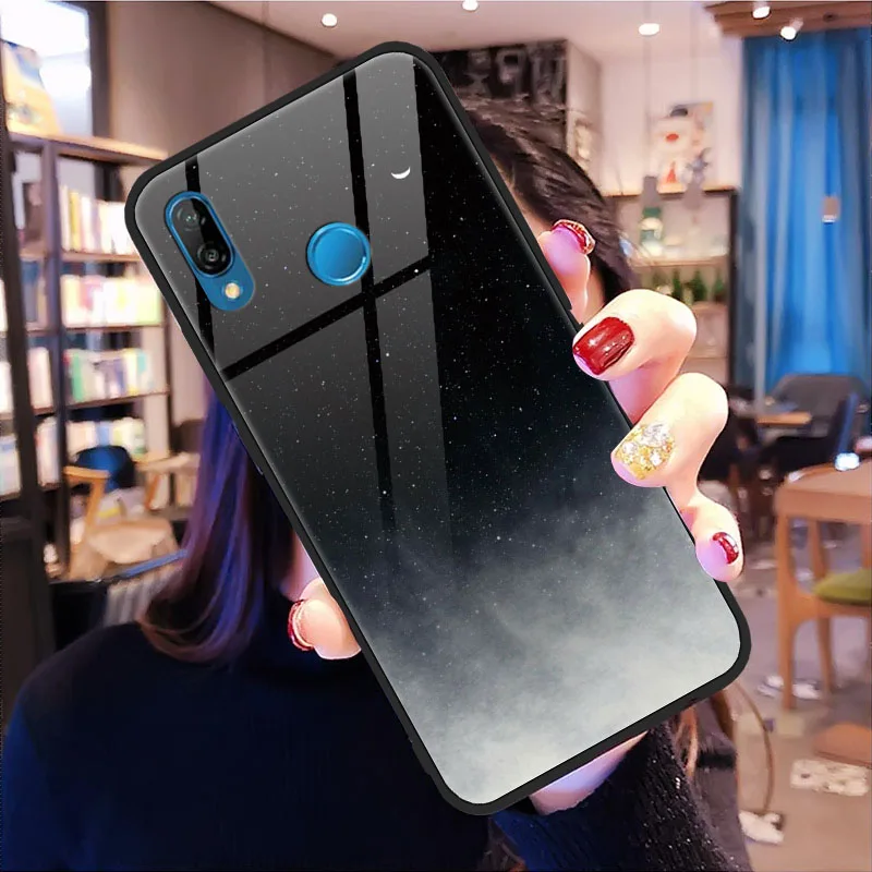 Звездное небо чехлы с закаленным стеклом для huawei смартфона Honor 8X9 P9 P10 P20 P30 P Smart Коврики 10 20 X Plus Pro Lite Nova 2i 3 3i 3e 4 Чехол - Цвет: xkheihui