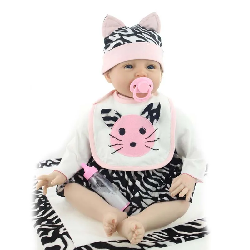 

NPK 55cm Lifelike Reborn Doll Set Soft Silicone Baby Newborn Dolls for Kid Playmate Toy FJ88