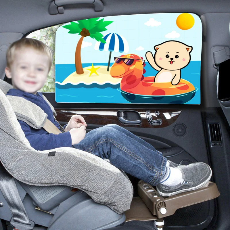Универсальный солнцезащитный щит, сетчатый чехол для детей, окна автомобиля, солнцезащитные оттенки, присоска штора с мультипликационными мотивами солнцезащитные козырьки, боковое окно
