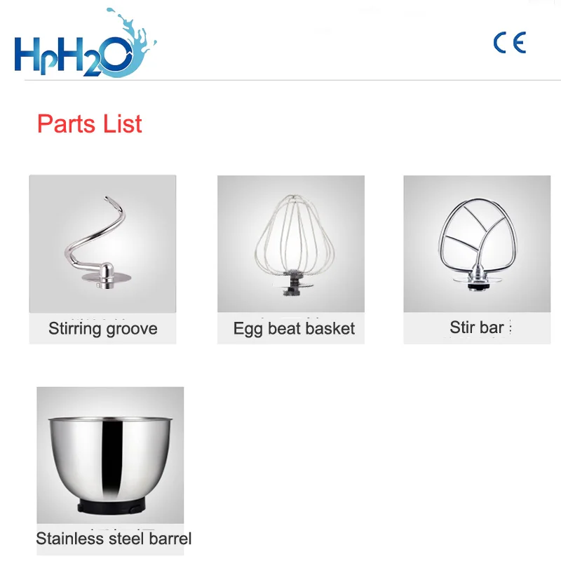 Commercial electric planetary food mixer machine blender spiral bread dough mixer egg beater with dough hook removable bowl