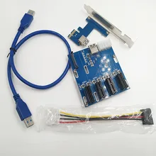 New PCIe 1 to 4 PCI Express 1X slots Riser Card Mini ITX to external 4 PCI-e Slot ad QJY99