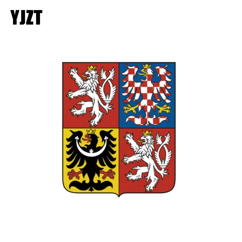 YJZT 8,4 см* 10 см Забавный Чешский флаг герб Автомобильная наклейка из ПВХ наклейка 6-1088