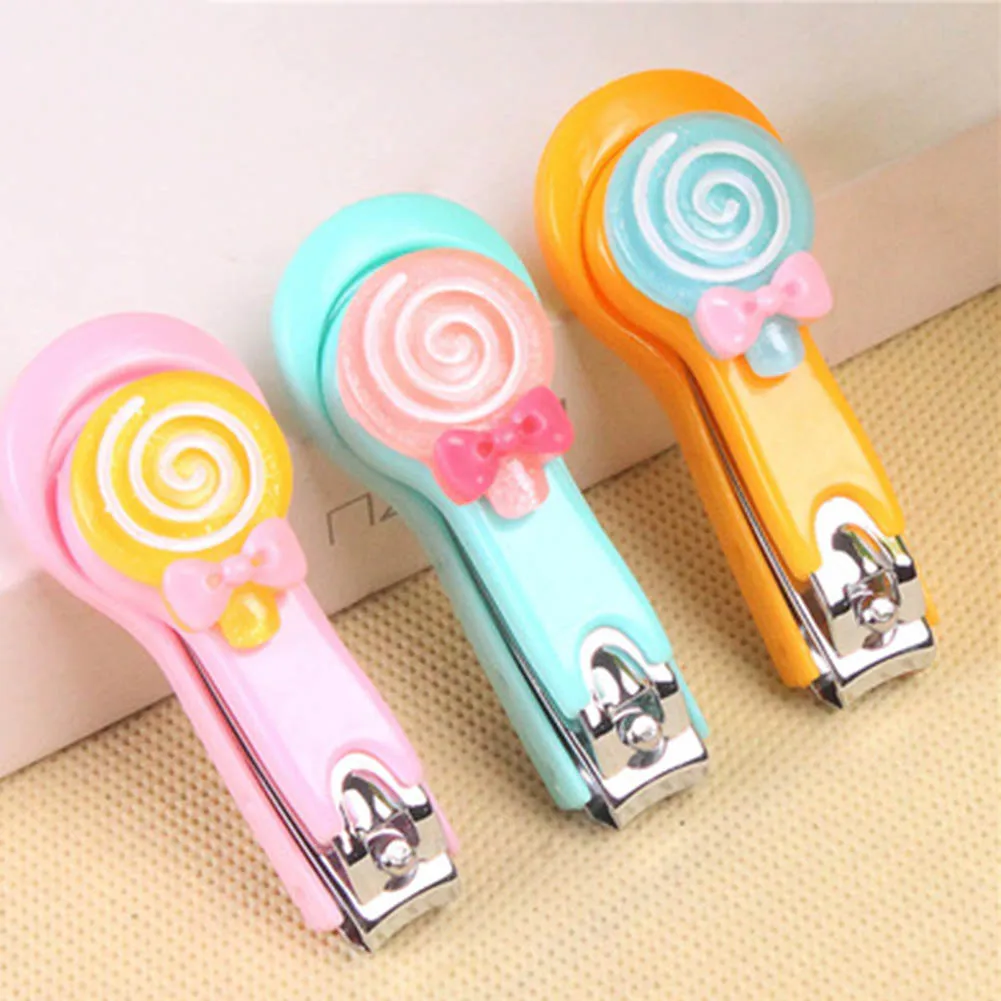 

Candy Color Lollipop Kids Nail Clippers Cute Clipper Trimmer Scissors Baby Nail Care Random Color 1 PC