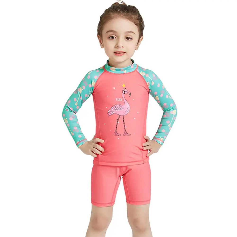 

Dragonpad 2 Pcs/set Kids Girls Diving Suit Cartoon Printing UPF50 + Protection Wetsuit