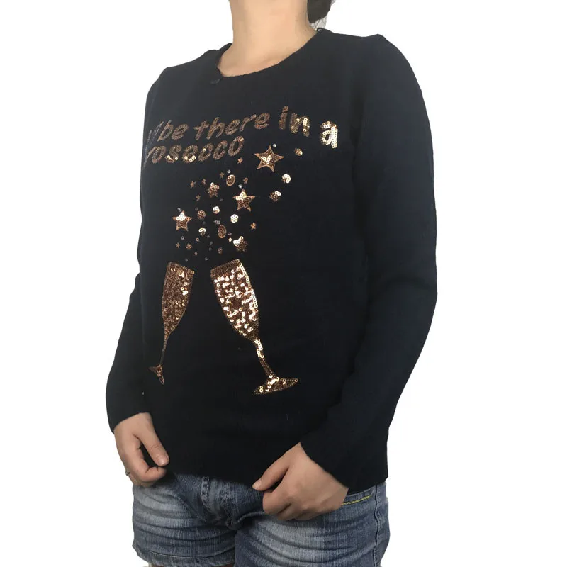 Забавный вязаный светильник, Уродливый Рождественский свитер для женщин, милый женский вязаный Рождественский пуловер с блестками, джемпер размера плюс XS-3XL