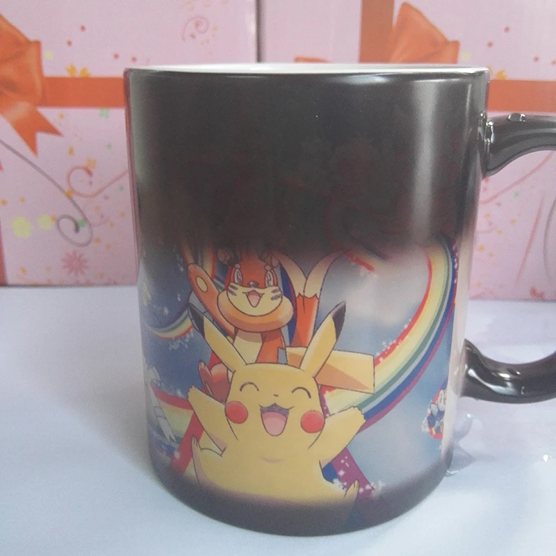 New Cute Cartoon Pokemon Magic Mugs Hot Cold Heat Temperature Sensitive Change Color Pocket Monster Tea