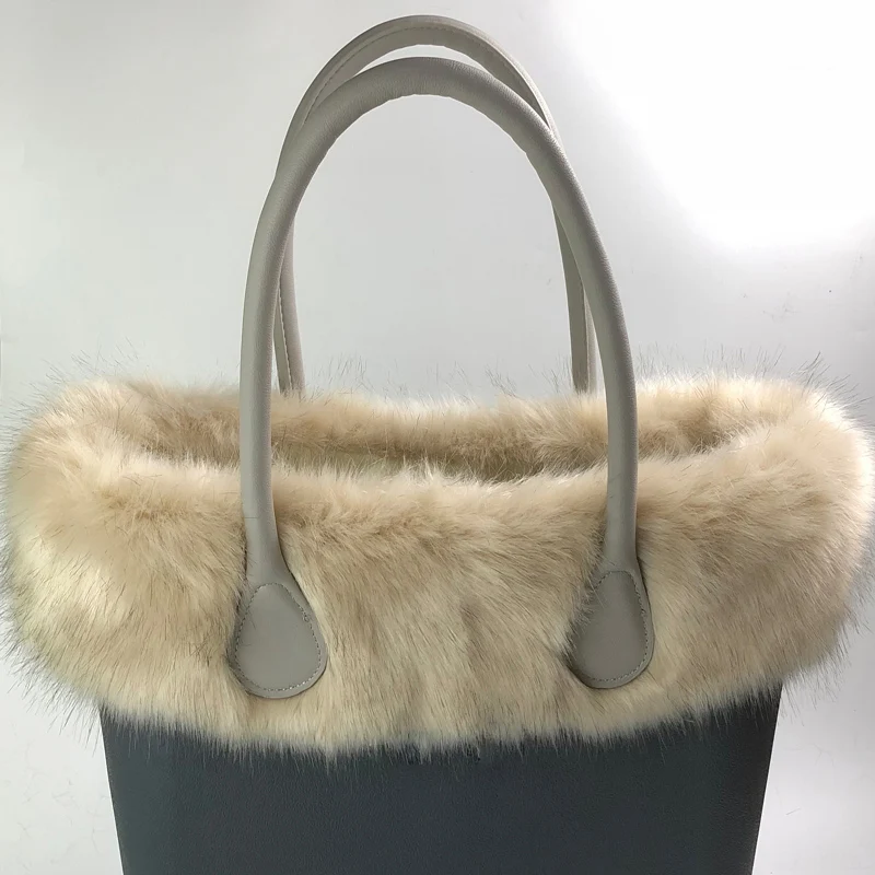 High Quality Faux fur fox's Plush Trim for Thermal Plush Decoration Classic Mini obag O bag Trims Eva handbag mini crossbody bag