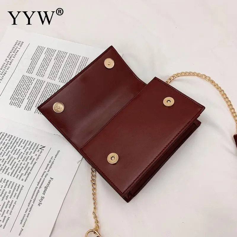 بورجوندي سلسلة Crossbody حقيبة المرأة الكلاسيكية الفتيات أسود حقيبة كتف أصغر للالهاتف المحمول رسول الصليب الجسم حقيبة بو الجلود