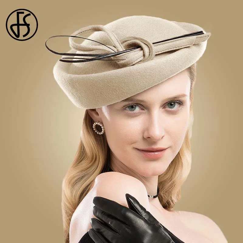 FS элегантный оранжевый шерсть фетровая шляпа для женщин дот шляпы винтажные