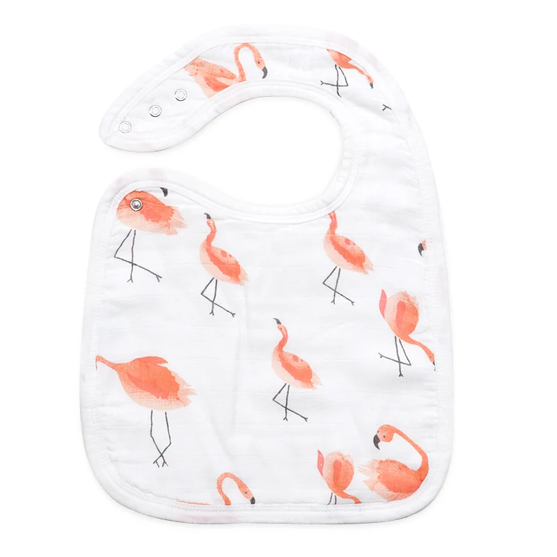 Аксессуары для новорожденных мальчиков бандана для девушки нагрудники милый мультфильм животных печати слюнявчик полотенце Ланч кормления slabbetjes младенческой - Цвет: Flamingo