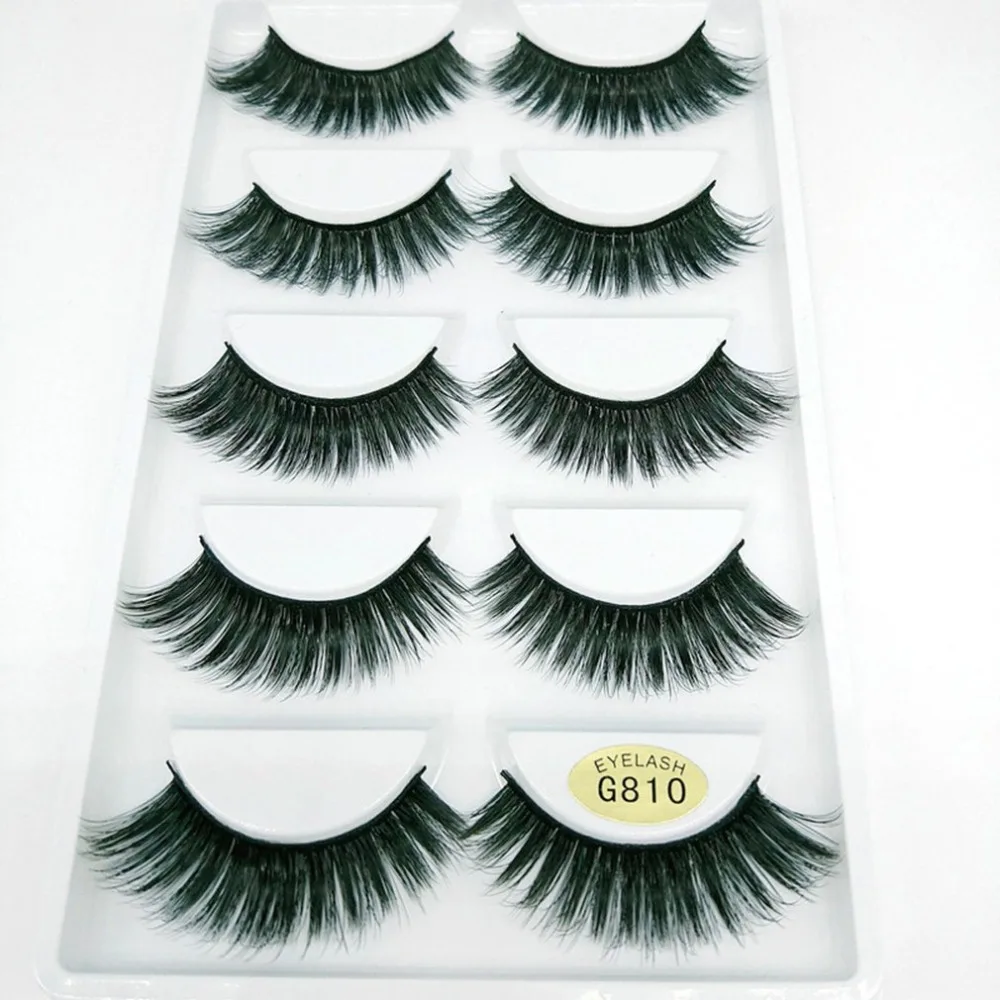 

5 Pairs/Set 3D Eye Lashes Reusable False Eyelashes Thick Extension Hand Made Craft Fake Eye Lashes for Women