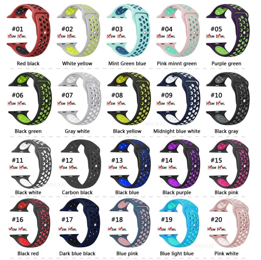 Silicone strap for Apple Watch band 44mm 42mm Bracelet Wrist belt apple watch nike+ strap iWatch 4 3 2 1 series 40mm 38mm bands