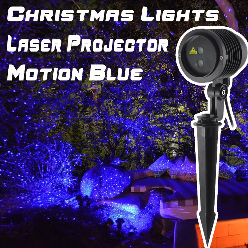 Blue Laser Christmas Light Projector Outdoor Holiday Garden Decorations
