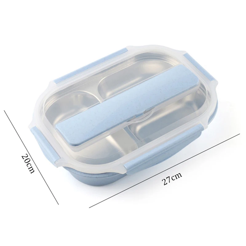 TUUTH 304 Stainless Steel 3 Grids Lunch Box Water Injection Insulation Portable Food Container Box For Kids Picnic Office Worker School3