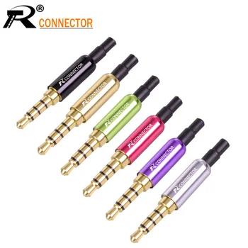 

3pcs Aluminum MINI Jack 3.5mm 4Pole Gold-plated Earphone Adapter with Tail plug clamps Cable clip For DIY Stereo Headset