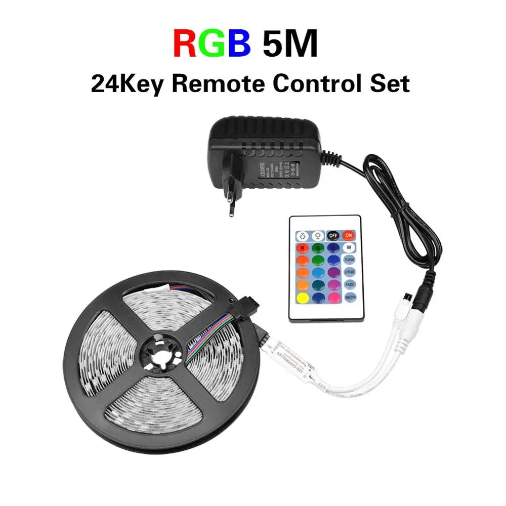 RGB RGBW RGBWW wifi 5 м 5050 Светодиодная лента светильник водонепроницаемый гибкий светодиодный Диодная лента wifi контроллер+ 12 В адаптер питания EU/US - Испускаемый цвет: RGB IR Remote