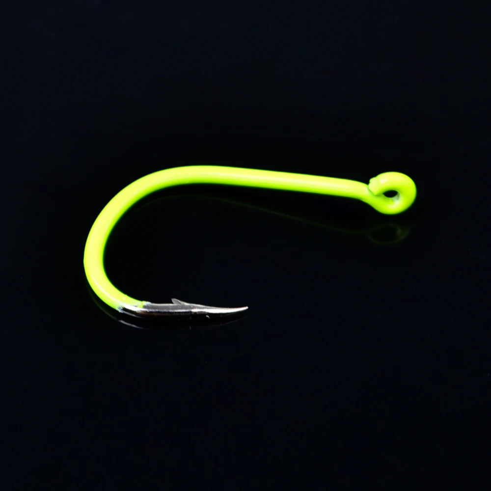 

FISH KING High Carbon Steel fish hooks 6Pcs/lot single overturned Yellow Fishing Hook ISEAMA With Ring Carp accessories