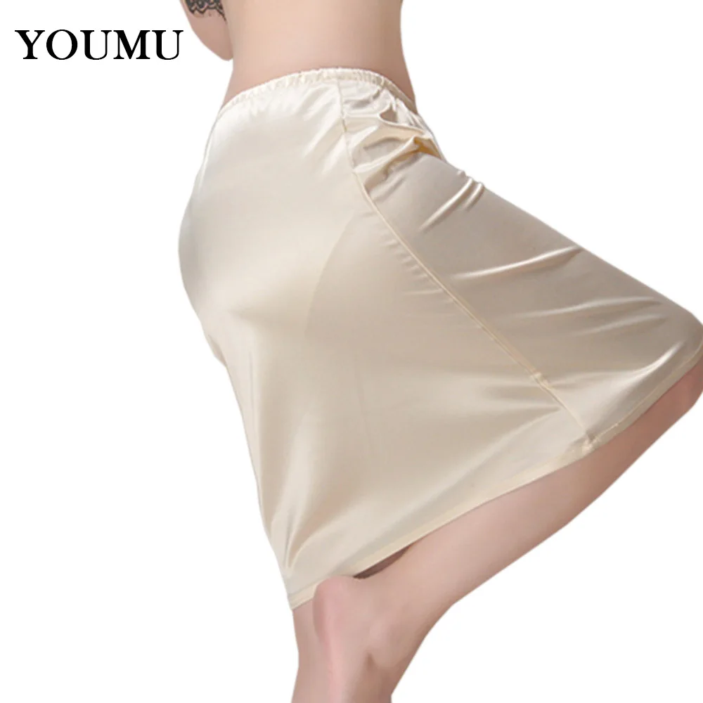 YOUMU Women Satin Short Half Slips Underskirt Petticoat for Under Dresses 