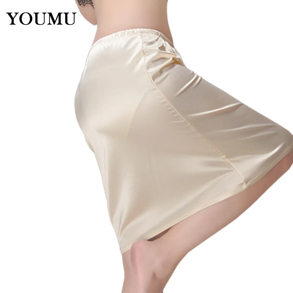Women Satin Half Slips Sexy Lingerie Loose Underskirt Midi Petticoat Under Dress Summer Casual Wear 3 Colors 45cm 038-656 Women Satin Half Slips Sexy Lingerie Loose Underskirt Midi Petticoat Under Dress Summer Casual Wear 3 Colors 45cm 038-656