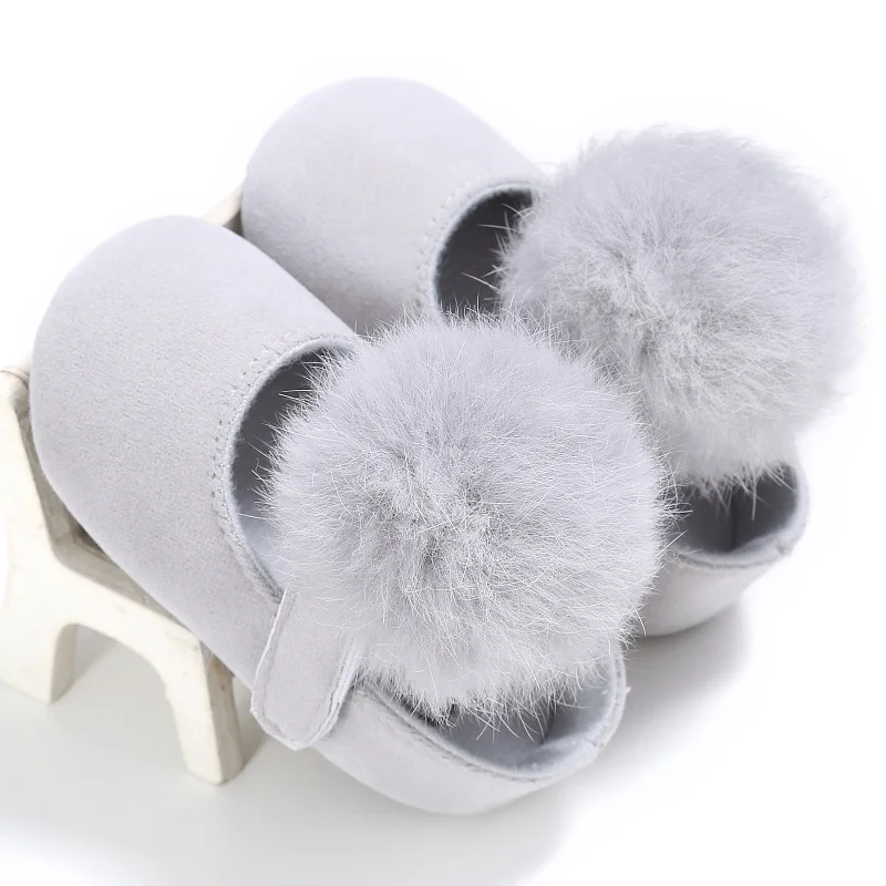 

WEIXINBUY Baby Shoes Solid Infant Girls Shallow First Walkers Toddler Plush Ball Anti Slip Moccasins 0-18 Months baby
