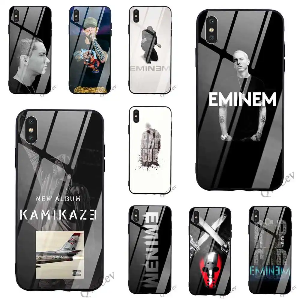 

Slim POP Eminem Tempered Glass Phone Cover for iPhone 6S Plus Case 8 XR X 7 6 5 5S SE Xs Max 11 pro Soft