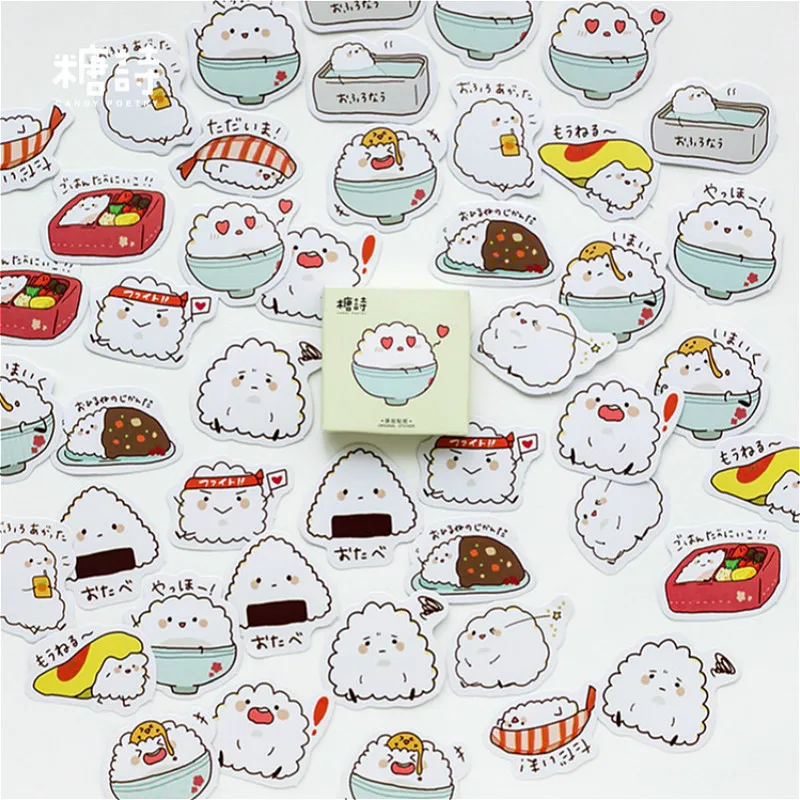 

45pcs/pack Kawaii notebook Cute Rice and vegetable roll Pattern Planner diary School Supplies Halloween notebook