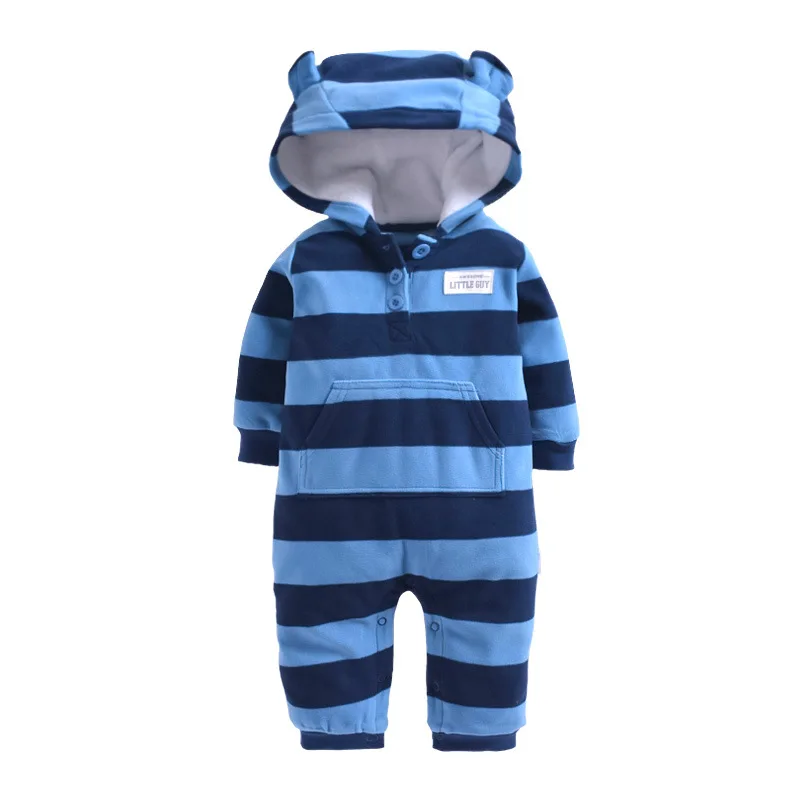 

2019 winter bebes clothes girls romper infants pajamas fleece baby jumpsuit hooded baby fox clothing toddler boys warm clothes