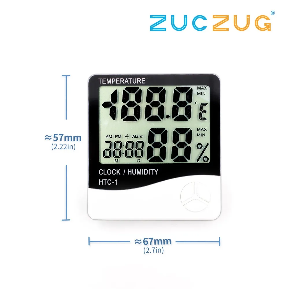 

youe shone Indoor Room LCD Electronic Temperature Humidity Meter Digital Thermometer Hygrometer Weather Station Alarm Clock