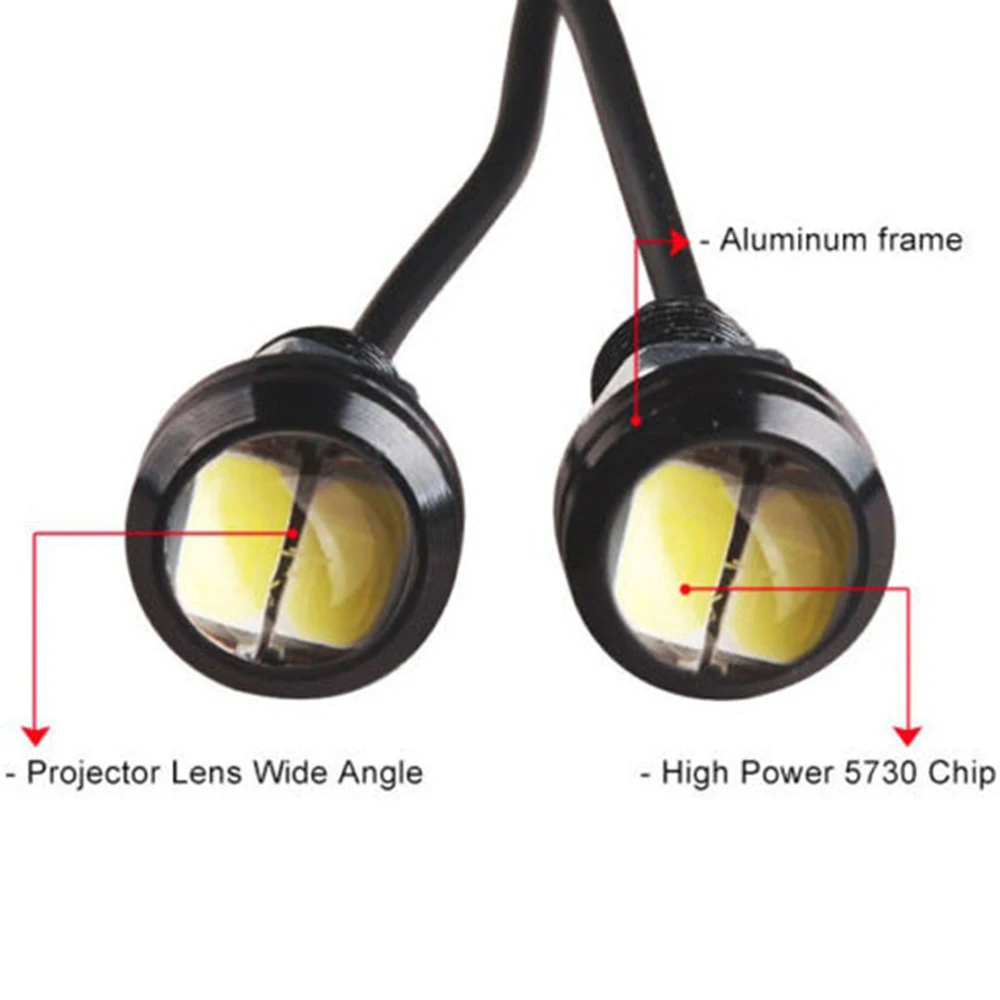 2 шт./компл. Универсальный 18 мм светодиодный орлиный глаз светильник Противотуманные фары дневные фары DRL Дневной обратный резервный парковочная лампа