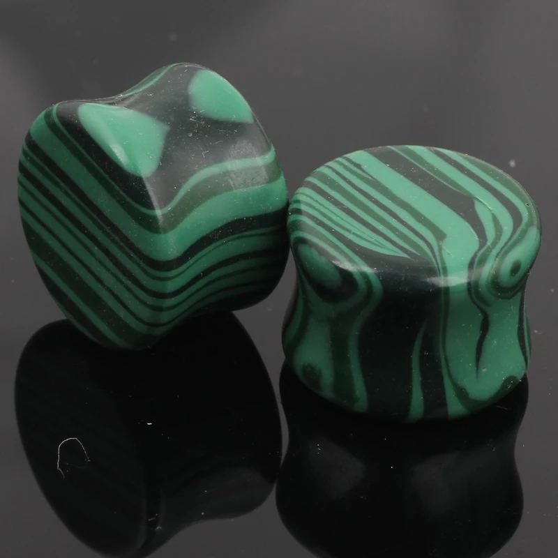 Genuine Opalite Organic Natural Polished Stone Ear Plug or Flesh Tunnel New Peacock stretcher plugs expander body jewelry