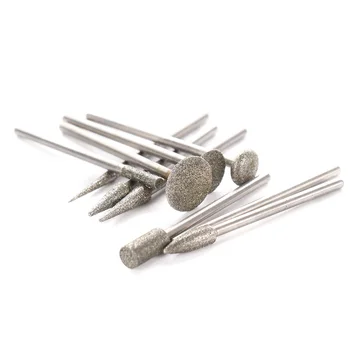 

10PCS New Emery grinding head For Diamond Coated Polishing Grinding Head Set 2.35mm Shank Rotary Bursl tool set