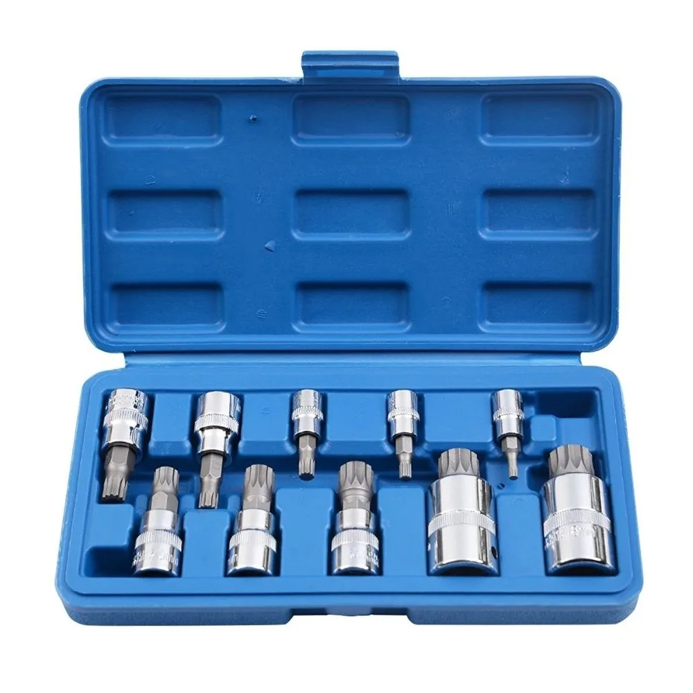 10mm Spline Bit 75mm Length 10mm Shank Chrome Vanadium Hardened Triple Square