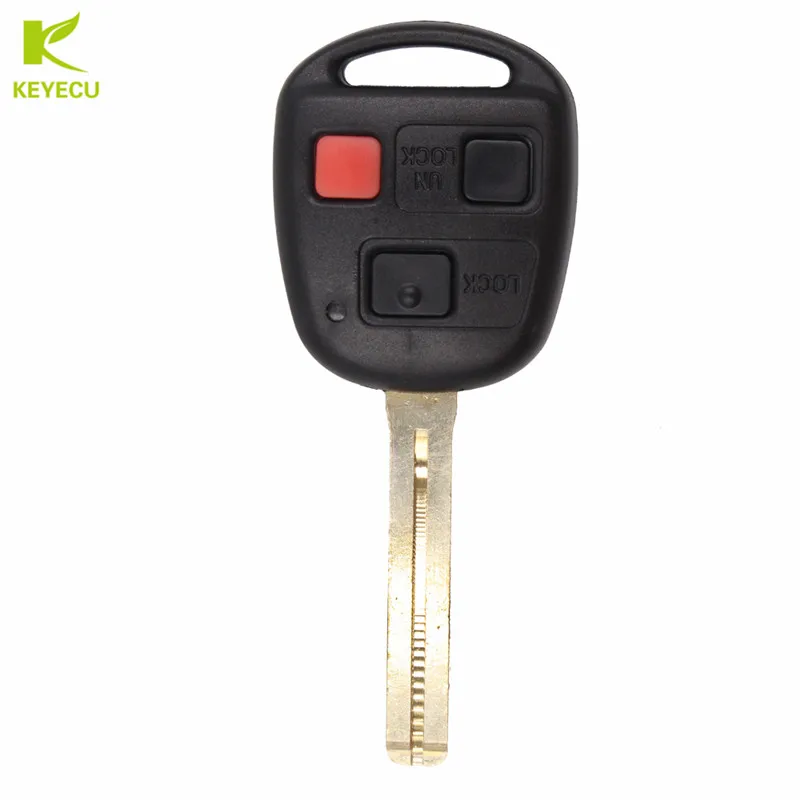 

KEYECU Replacement Remote Car Keyless Entry Key Fob 3 Button 4C Chip for Lexus 1998 1999 2000 LX470 FCC ID HYQ1512V (LONG BALDE)